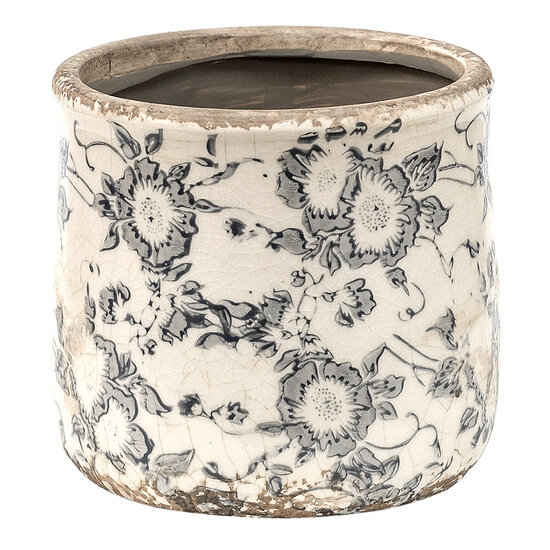 Clayre &amp; Eef | Bloempot Binnen Grijs, Beige &oslash; 12x12 cm | 6CE1459S