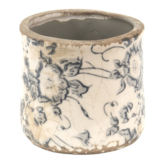 Clayre &amp; Eef | Bloempot Binnen Grijs, Beige &oslash; 8x7 cm | 6CE1459XS