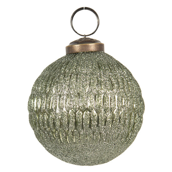 Clayre &amp; Eef | Kerstbal Groen &oslash; 8x8 cm | 6GL2678