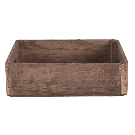 Clayre &amp; Eef | Decoratief Dienblad set van 3 Bruin 24x24x6 / 20x20x6 / 16x16x6 cm | 6H2006