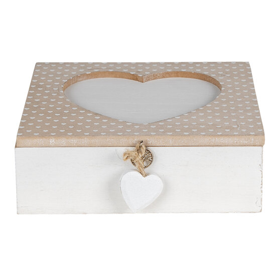 Clayre &amp; Eef | Decoratief Opbergdoosje Bruin 20x20x7 cm | 6H2063