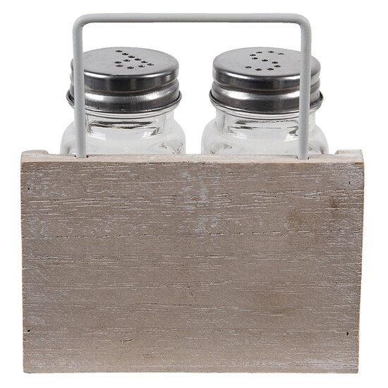 Clayre &amp; Eef | Peper en zout Stel Set van 2 Bruin 11x6x12 cm | 6H2064
