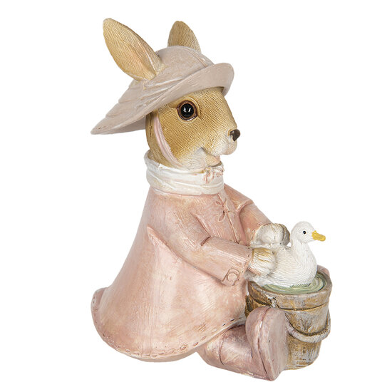 Clayre & Eef | Decoratie Konijn Roze 9x6x12 cm | 6PR3301