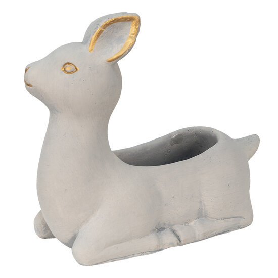 Clayre &amp; Eef | Bloempot Binnen Hert Beige, Grijs 23x11x21 cm | 6TE0441
