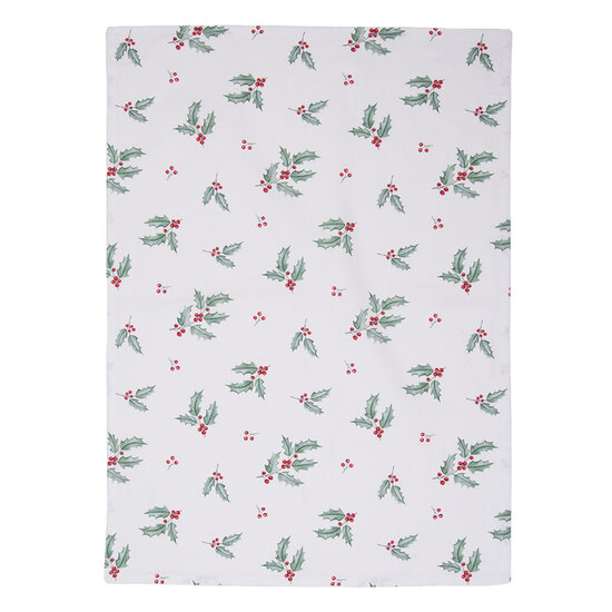 Clayre &amp; Eef | Theedoek Wit, Rood, Groen 50x70 cm | HCH42