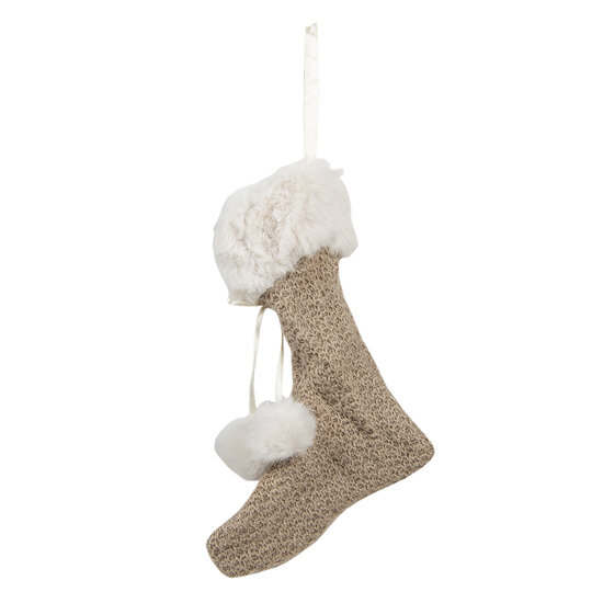 Clayre &amp; Eef | Kerstsok Decoratie Beige 15x2x20 cm | XD0087