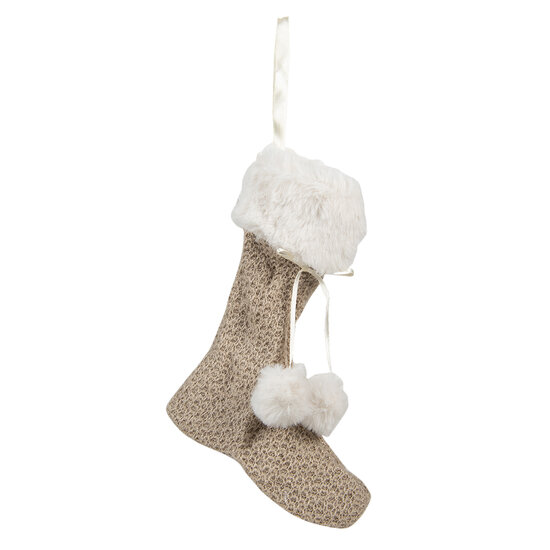 Clayre &amp; Eef | Kerstsok Decoratie Beige 15x2x20 cm | XD0087