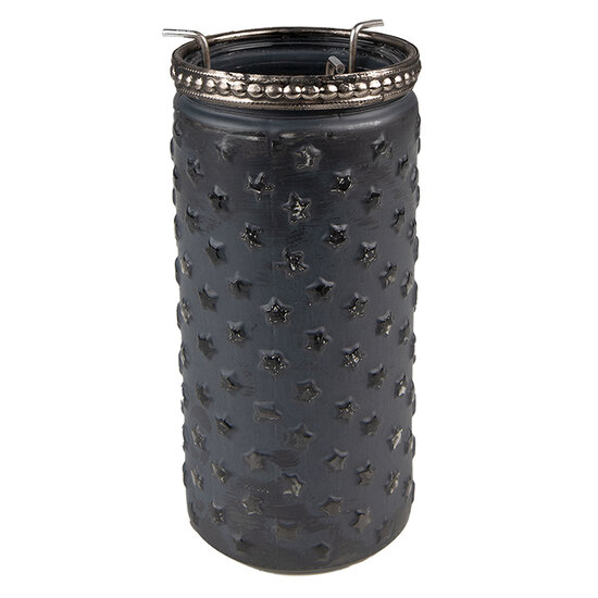 Clayre &amp; Eef | Glazen Theelichthouder Grijs &oslash; 6*13 cm | 6GL3968