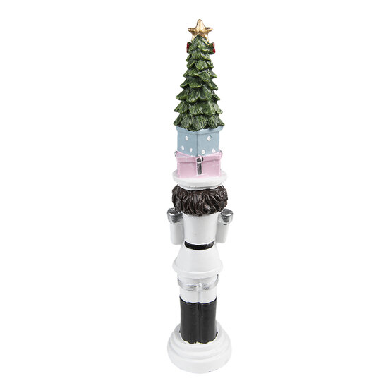 Clayre &amp; Eef | Kerstdecoratie Notenkraker Wit 5x5x25 cm | 6PR3705