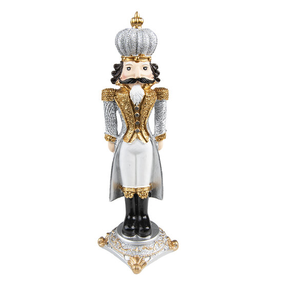 Clayre &amp; Eef | Kerstdecoratie Notenkraker Zilverkleurig 8x8x24 cm | 6PR3713