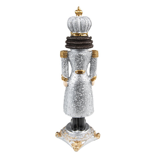 Clayre &amp; Eef | Kerstdecoratie Notenkraker Zilverkleurig 8x8x24 cm | 6PR3713