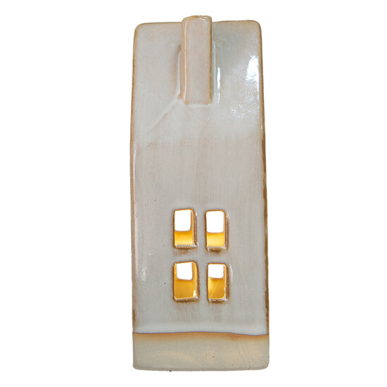 Clayre &amp; Eef | Decoratie Huisje met LED Beige 7x6x15 cm | 6CE1505