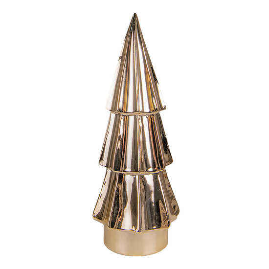 Clayre &amp; Eef | Kerstdecoratie Beeld Kerstboom Goudkleurig &oslash; 6x16 cm | 6CE1508