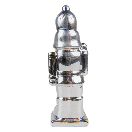 Clayre &amp; Eef | Kerstdecoratie Beeld Notenkraker Zilverkleurig 6x6x20 cm | 6CE1491ZI
