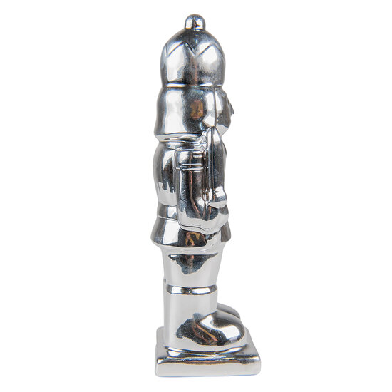 Clayre &amp; Eef | Kerstdecoratie Beeld Notenkraker Zilverkleurig 6x6x20 cm | 6CE1491ZI