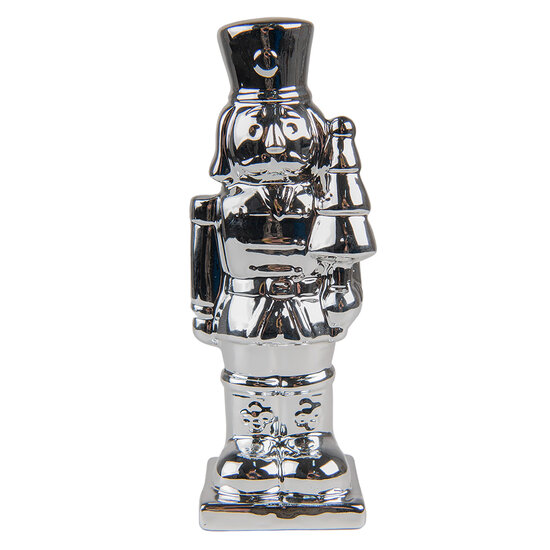 Clayre &amp; Eef | Kerstdecoratie Beeld Notenkraker Zilverkleurig 6x6x19 cm | 6CE1492ZI