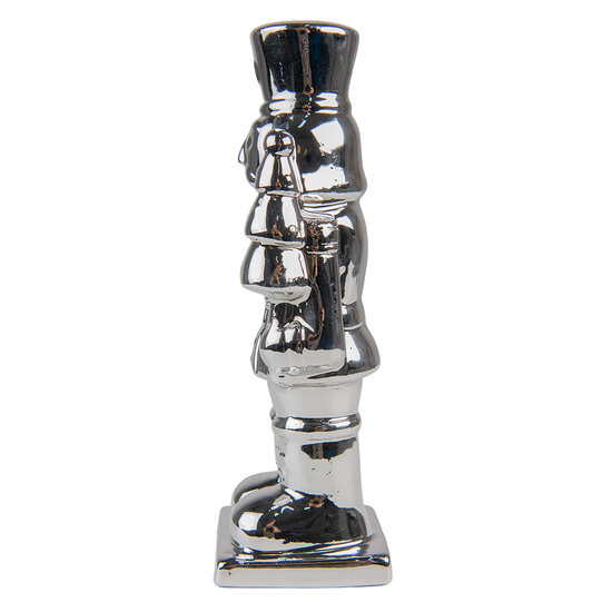 Clayre &amp; Eef | Kerstdecoratie Beeld Notenkraker Zilverkleurig 6x6x19 cm | 6CE1492ZI