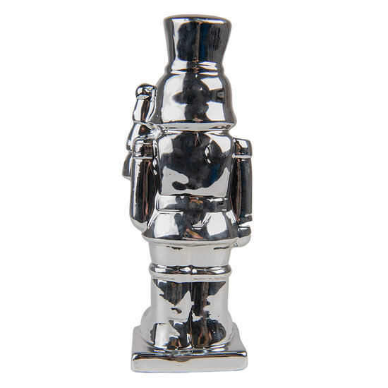 Clayre &amp; Eef | Kerstdecoratie Beeld Notenkraker Zilverkleurig 6x6x19 cm | 6CE1492ZI