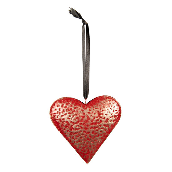 Clayre &amp; Eef | Decoratie hanger hart Rood 10x2x10 cm | 6Y5385S