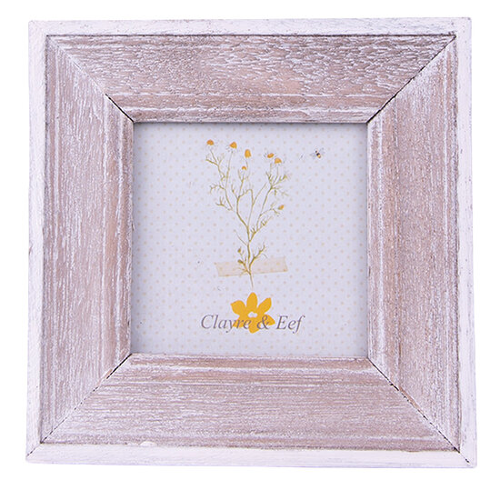 Clayre & Eef | Fotolijst Bruin, Wit 12x1x12 cm / 7x7 cm | 2F0974