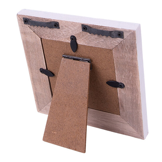 Clayre & Eef | Fotolijst Bruin, Wit 12x1x12 cm / 7x7 cm | 2F0974