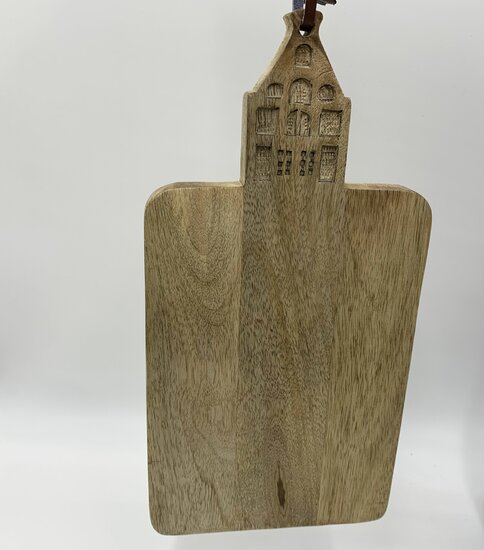 Decoratie snijplank hollands huisje maat S met ophangkoord hout bruin 30 x 15 cm | 121452 | Home Sweet Home | Stoer &amp; Sober Woonstijl