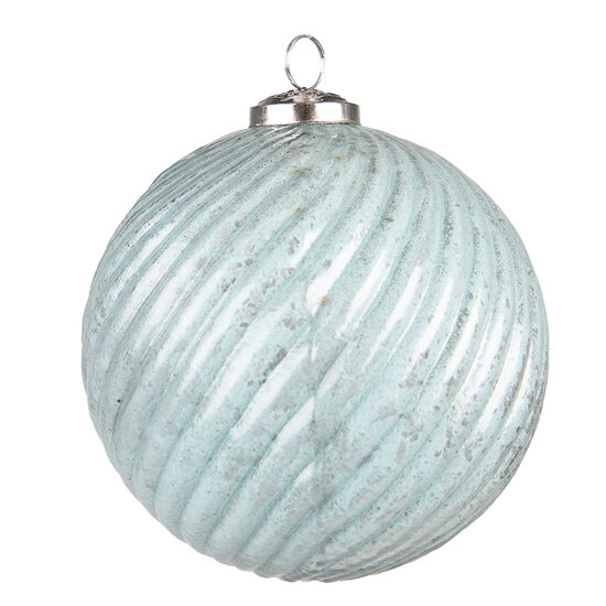 Clayre &amp; Eef | Kerstbal XL Turquoise, Bruin &oslash; 15x15 cm | 6GL3742