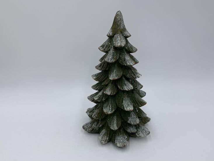 Allergisch Birma Rechthoek Kerstboom hout groen bruin glitter sneeuw decoratie beeld 25 cm |  US105022-3 | Home Sweet Home - Home Sweet Home Online