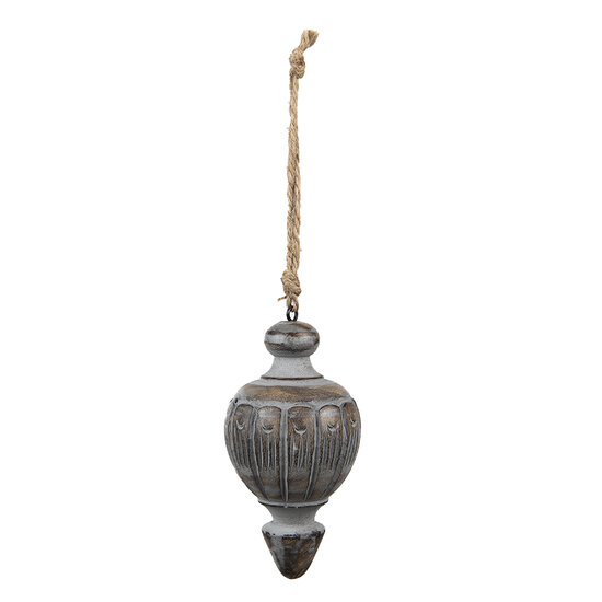 Clayre &amp; Eef | Decoratie Hangers Grijs &oslash; 6x13 cm | 6H2298
