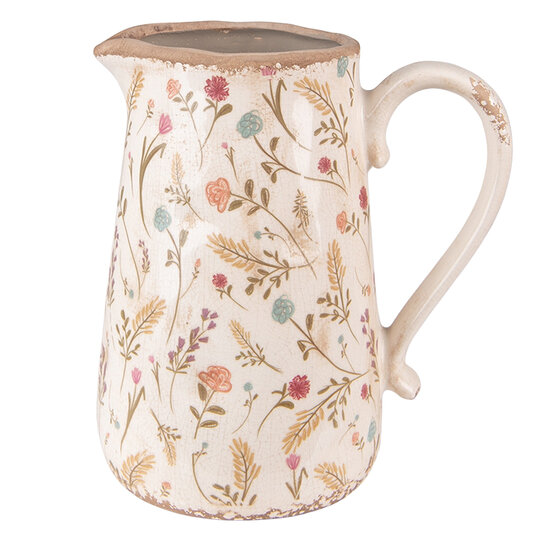 Clayre & Eef | Decoratieve Schenkkan Roze, Beige 21x14x23 cm | 6CE1552L