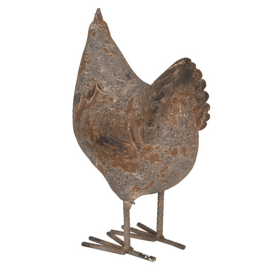 Clayre & Eef | Decoratie Beeld Kip Grijs 13x9x20 cm | 6PR2611