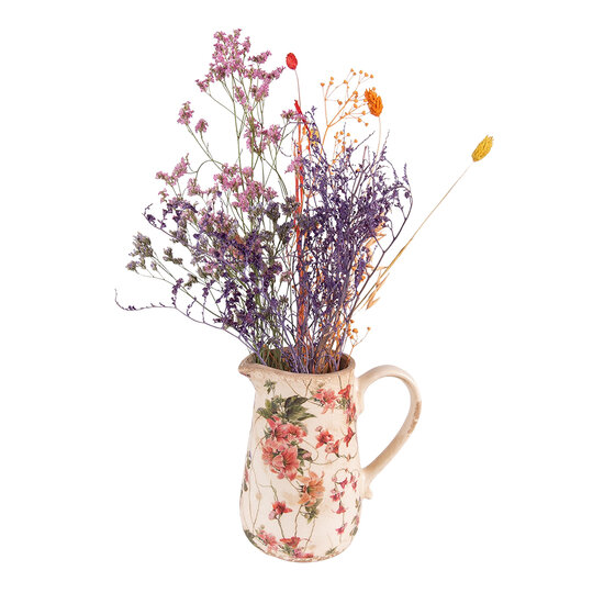 Clayre & Eef | Decoratieve Schenkkan Roze, Beige 16x12x18 cm | 6CE1550M