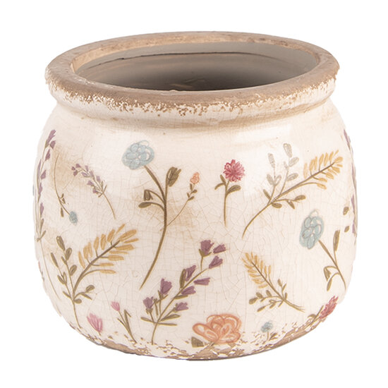 Clayre &amp; Eef | Bloempot Binnen Roze, Beige &oslash; 12x9 cm | 6CE1551S