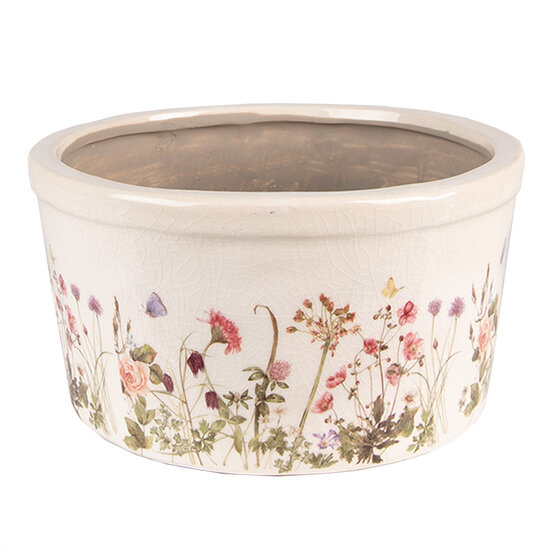 Clayre &amp; Eef | Bloempot Binnen Roze, Beige &oslash; 16x9 cm | 6CE1556M