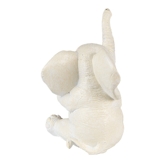 Clayre &amp; Eef | Decoratie Beeld Olifant Wit Roze 8x6x10 cm | 6PR3820