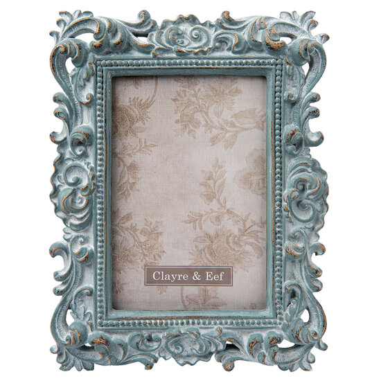 Clayre &amp; Eef | Fotolijst Turquoise 16x3x22 cm / 10x15 cm | 2F0436