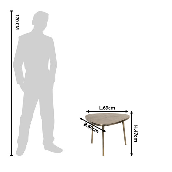 Clayre &amp; Eef | Bijzettafel Goudkleurig 69x69x47 cm | 50422M