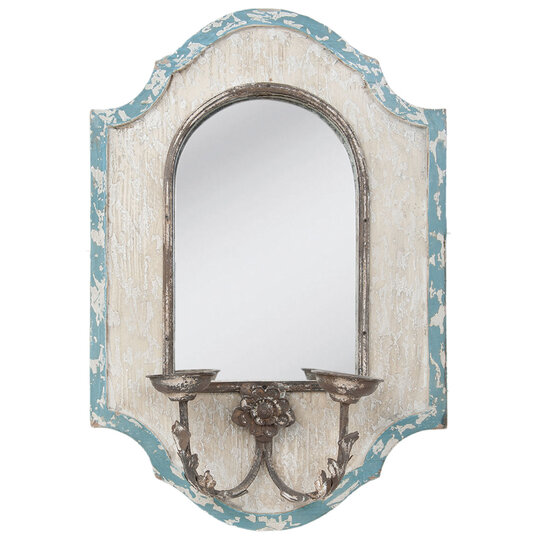 Clayre & Eef | Wandspiegel Wit 48x17x70 cm | 52S039
