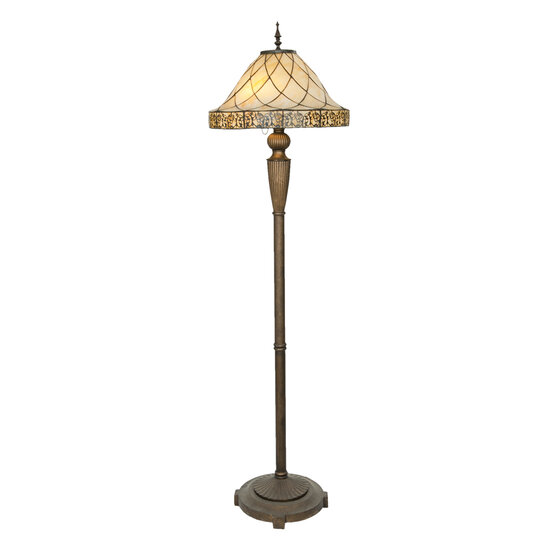 Clayre &amp; Eef | Tiffany Vloerlamp Beige &oslash; 46x168 cm E27/max 2x60W | 5LL-5613