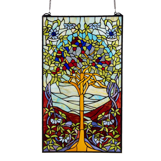 Clayre &amp; Eef | Glaspaneel Tiffany Groen 50x1x85 cm | 5LL-6090