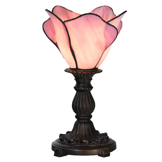 Clayre &amp; Eef | Tiffany Tafellamp Roze &oslash; 20x30 cm E14/max 1x25W | 5LL-6099