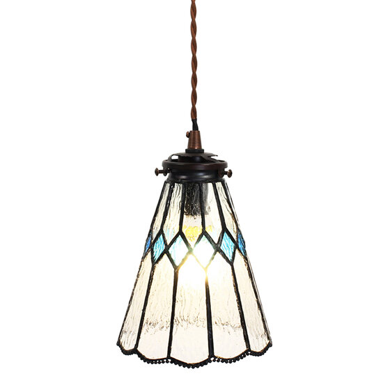 Clayre &amp; Eef | Hanglamp Tiffany Transparant &oslash; 15x115 cm E14/max 1x40W | 5LL-6195