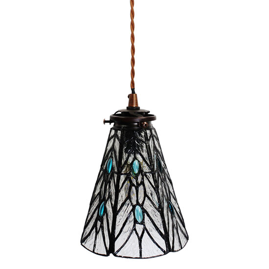 Clayre &amp; Eef | Hanglamp Tiffany Transparant &oslash; 15x115 cm E14/max 1x40W | 5LL-6197