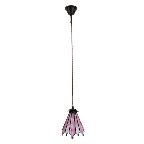 Clayre &amp; Eef | Hanglamp Tiffany Roze 18x15x115 cm E14/max 1x25W | 5LL-6218