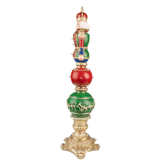 Clayre &amp; Eef | Kerstdecoratie Beeld Notenkraker Rood, Groen 16x16x60 cm / 3xAA | 5PR0107