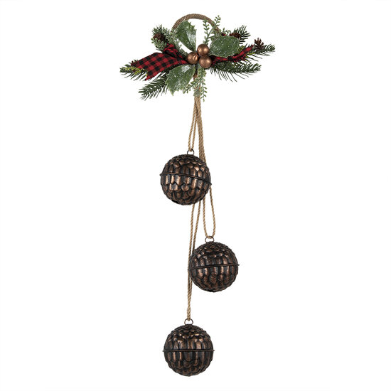 Clayre &amp; Eef | Kerstdecoratie Bruin, Rood 22x8x60 cm | 64843