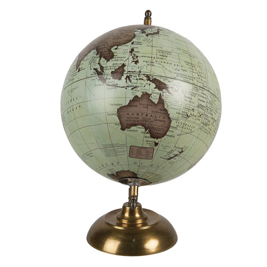 Clayre &amp; Eef | Wereldbol Decoratie Groen, Bruin 22x22x33 cm | 64903