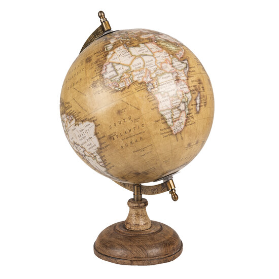 Clayre & Eef | Wereldbol Decoratie Geel, Bruin 22x22x37 cm | 64923