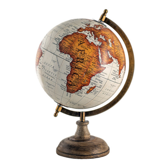 Clayre & Eef | Wereldbol Decoratie Oranje 22x22x37 cm | 64926