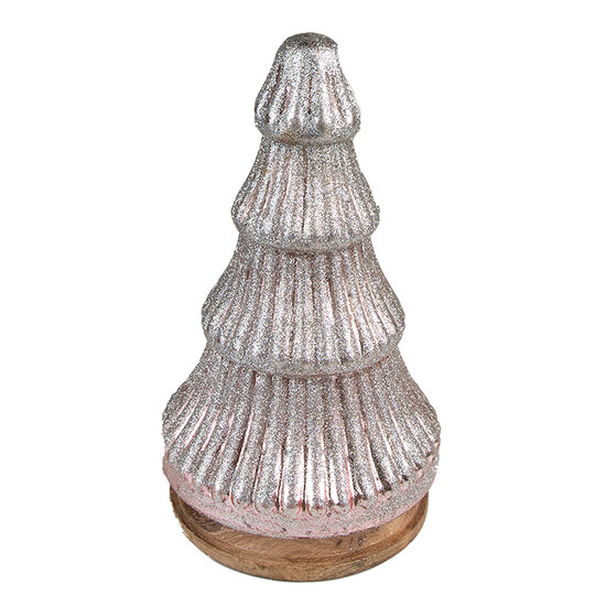 Clayre &amp; Eef | Kerstdecoratie Kerstboom Roze &oslash; 13x24 cm | 65123